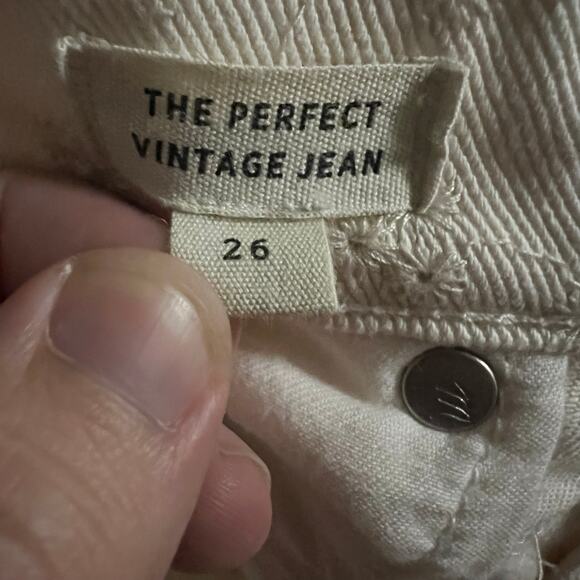 Madewell The Perfect Vintage Embroidered Eyelet Jean 26 Women’s Pearl Ivory - Picture 5 of 6